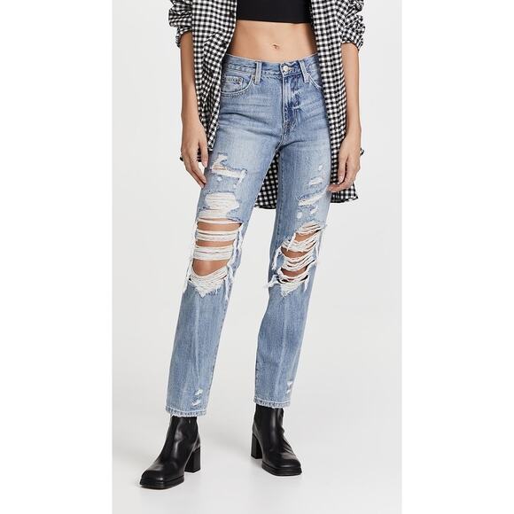 Pistola Presley High Rise Straight Jeans 25 Distressed Denim Streetwear Casual - Picture 1 of 6